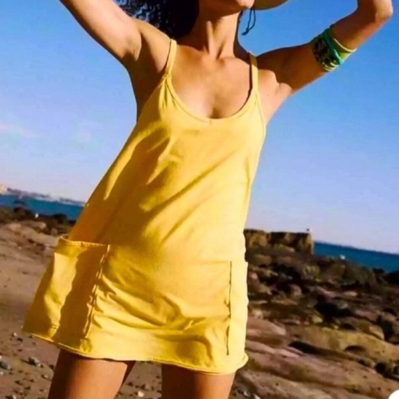 Free People Hot Shot Mini Dress With Pockets in Fresh Mango Size XS NWT - Picture 2 of 10